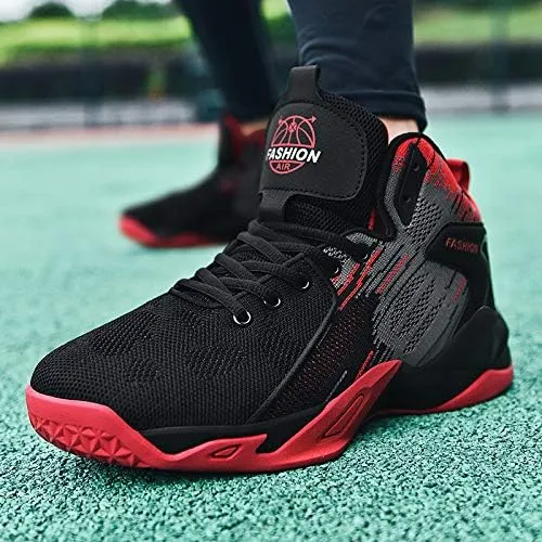 Mens High Top Basketball Shoes Fashion Running Sport Shoes Breathable Non-Slip Outdoor Casual Walk Athletic Basketball Sneakers