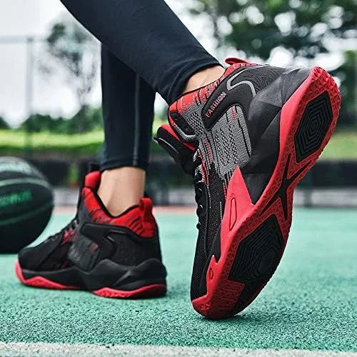 Mens High Top Basketball Shoes Fashion Running Sport Shoes Breathable Non-Slip Outdoor Casual Walk Athletic Basketball Sneakers