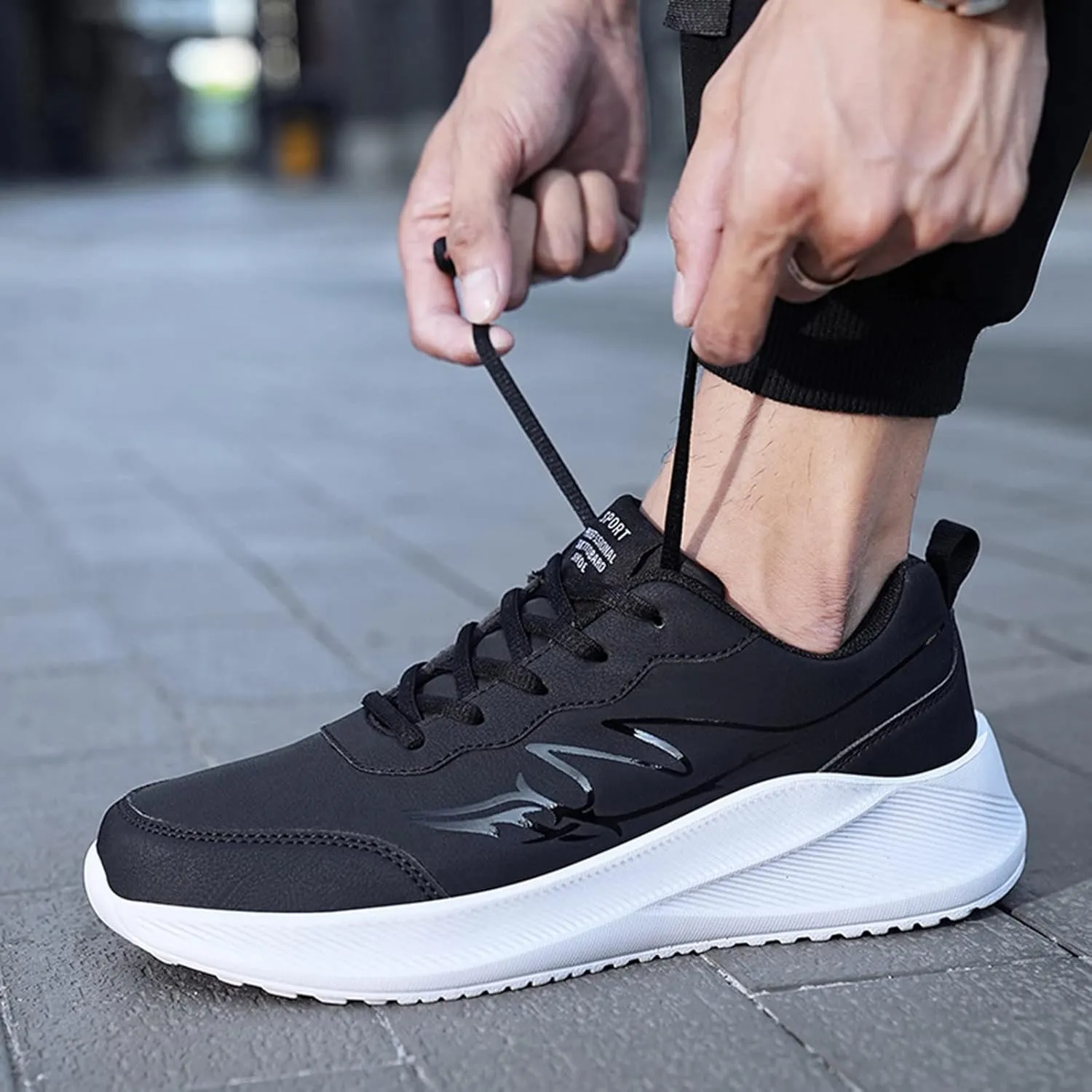 Men's Orthopedic Comfortable Lace Up Shoes Portable Non Slip Fitness Workout Shoe Men's Comfortable Dress Shoes