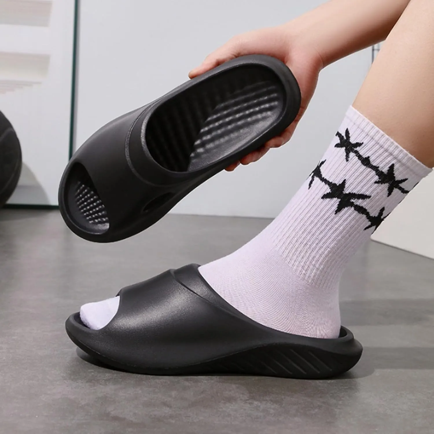 Mens Slides Shower Shoes Women Slides for Men Womens Ultimate Comfort Public Soft Sole Slippers