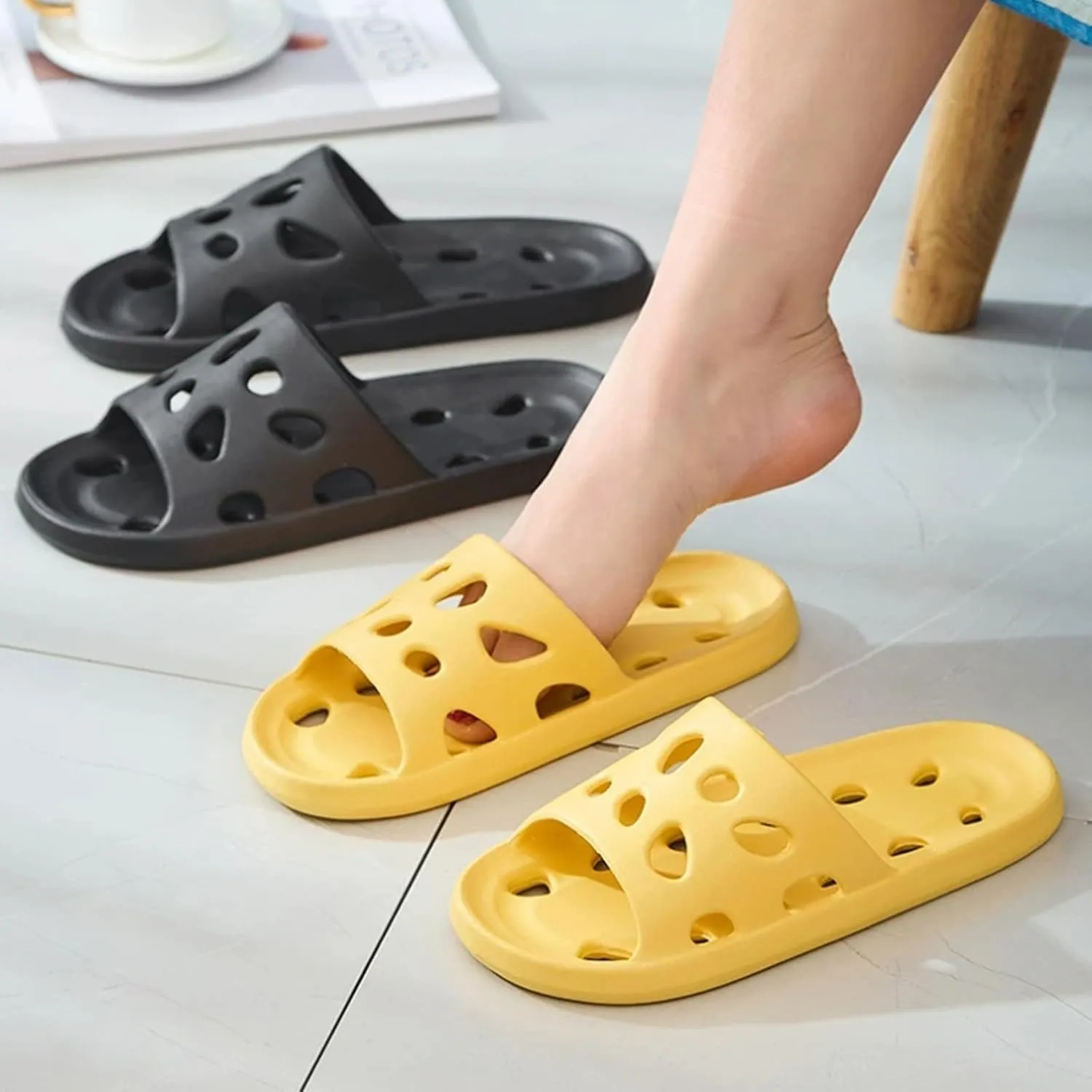 Mens Slides Womens Slides Cloud Slippers for Men Shower Shoes Women House Ultimate Comfort Bathroom Slippers