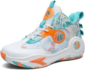 Men's Stylish Athletic Shoes High Upper Basketball Shoes Men Breathable Sports Shoes Anti Slip High Top Mens Basketball Shoes Non Slip Outdoor