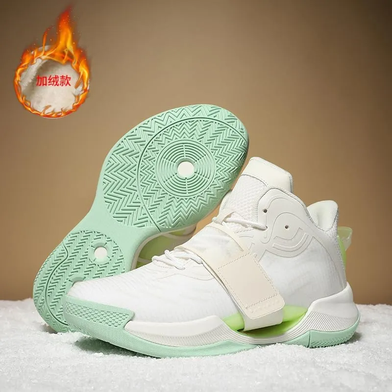 Men's Stylish Athletic Shoes High Upper Basketball Shoes Men Breathable Sports Shoes Anti Slip High Top Mens Basketball Shoes Non Slip Outdoor