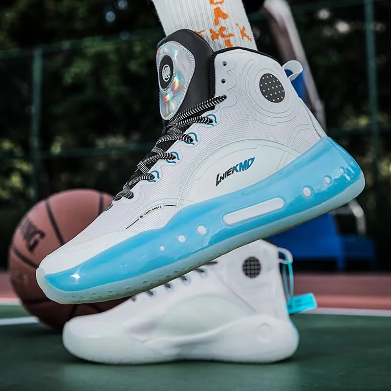Men's Stylish Athletic Shoes High Upper Basketball Shoes Men Breathable Sports Shoes Anti Slip High Top Mens Basketball Shoes Non Slip Outdoor
