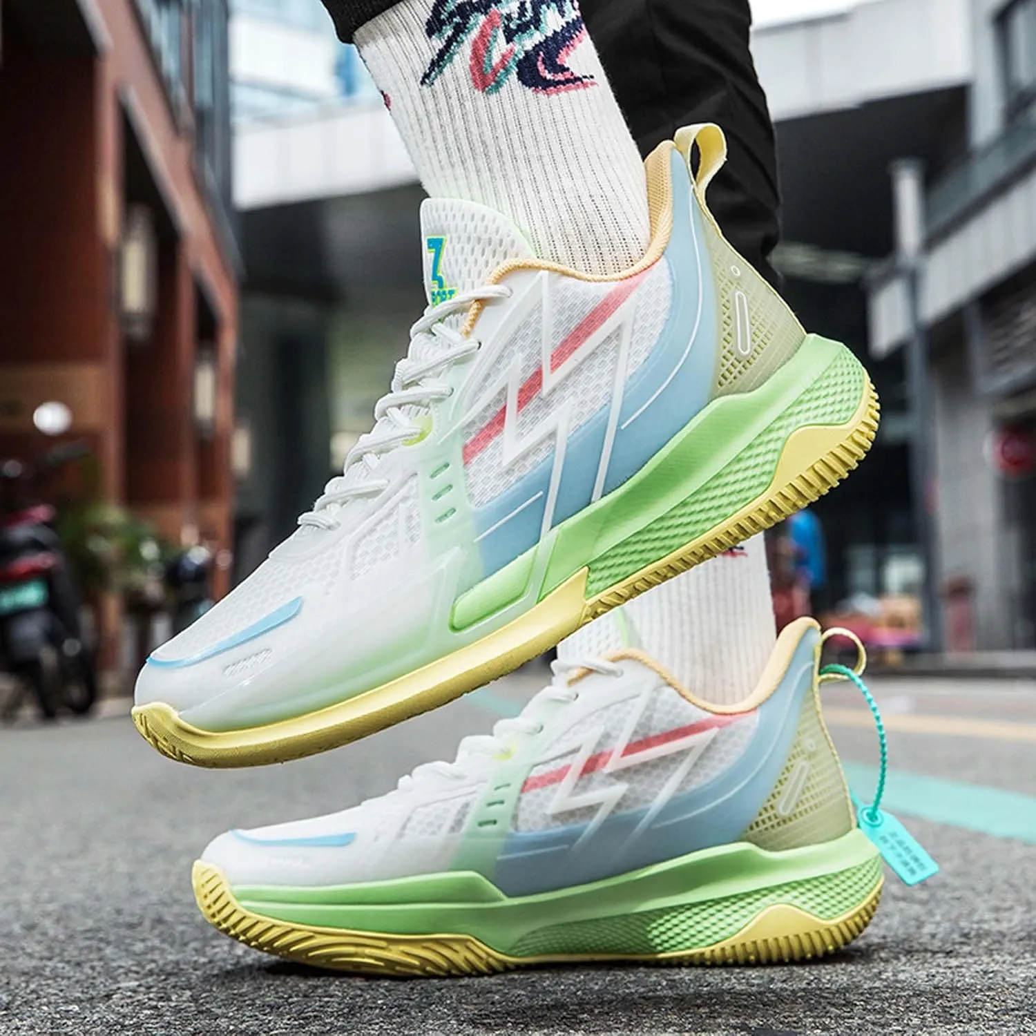 Middle School and Youth Basketball Shoes, Unisex Fashion Sports Basketball Shoes, Breathable Outdoor Cushioning Sports Shoes