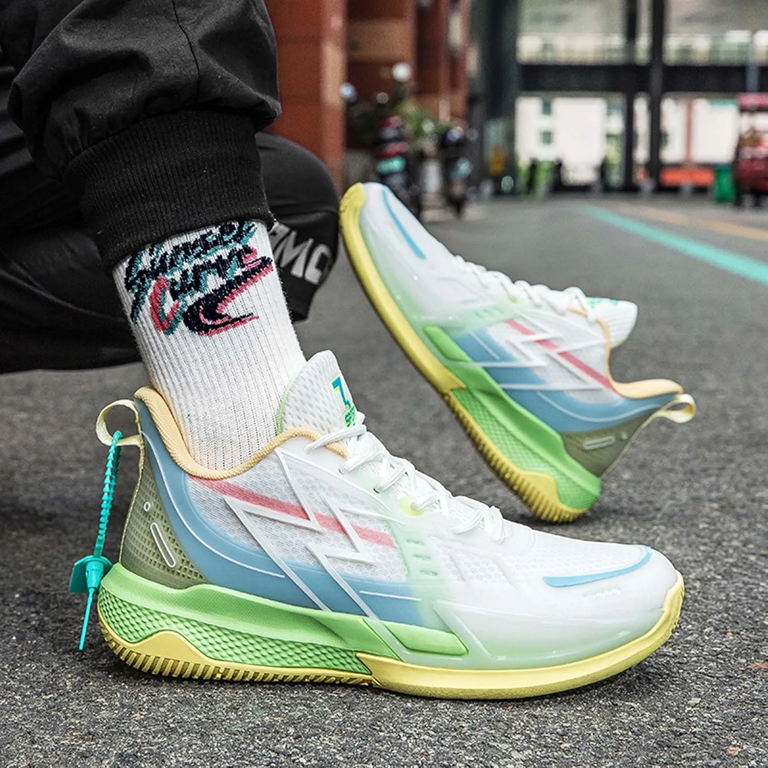 Middle School and Youth Basketball Shoes, Unisex Fashion Sports Basketball Shoes, Breathable Outdoor Cushioning Sports Shoes