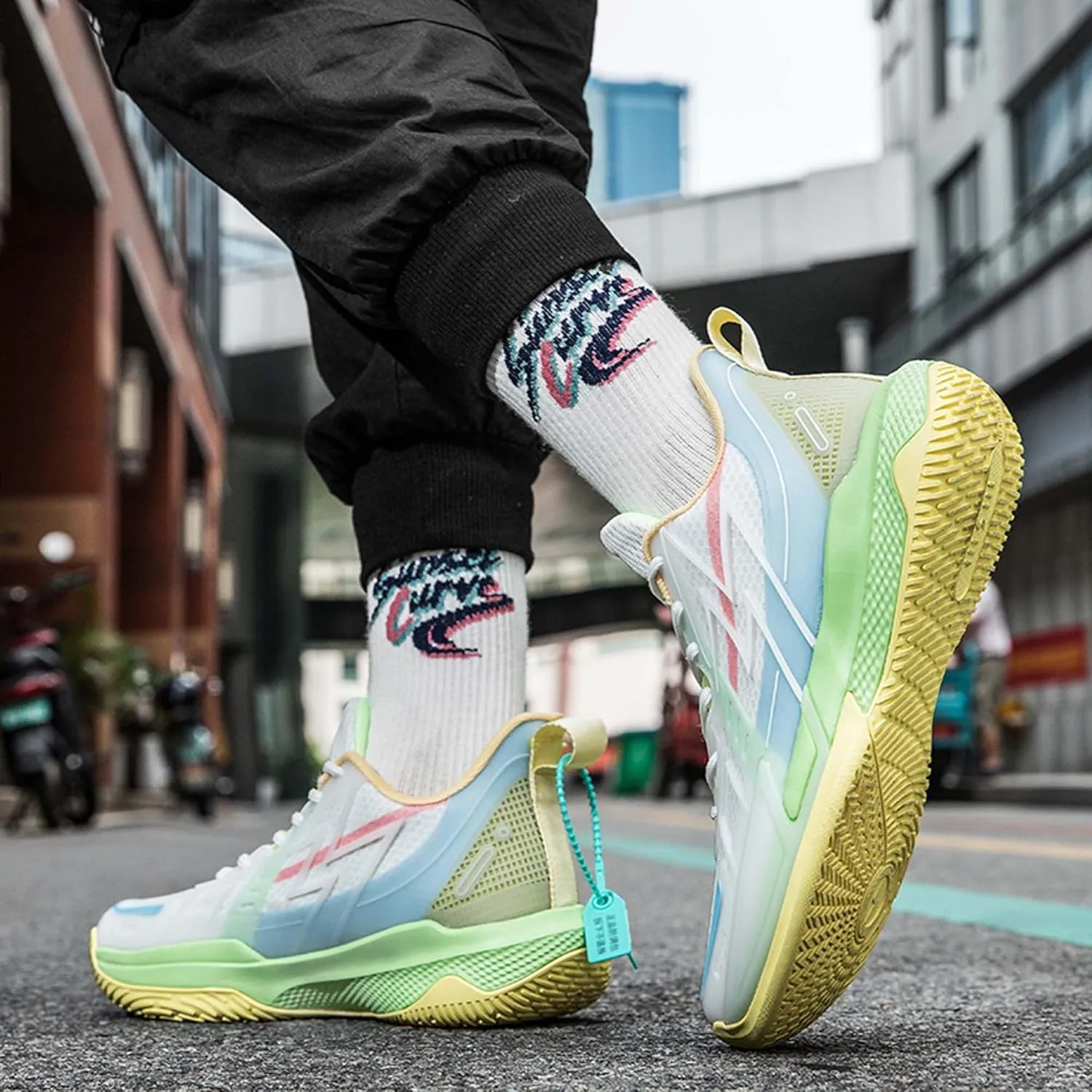 Middle School and Youth Basketball Shoes, Unisex Fashion Sports Basketball Shoes, Breathable Outdoor Cushioning Sports Shoes