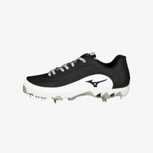 Mizuno 9-Spike Ambition 3 Metal Adult Baseball/Softball Cleat-Black/White-9