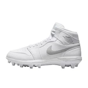 Nike JORDAN 1 Mid TD Football Cleats - White Grey Fog