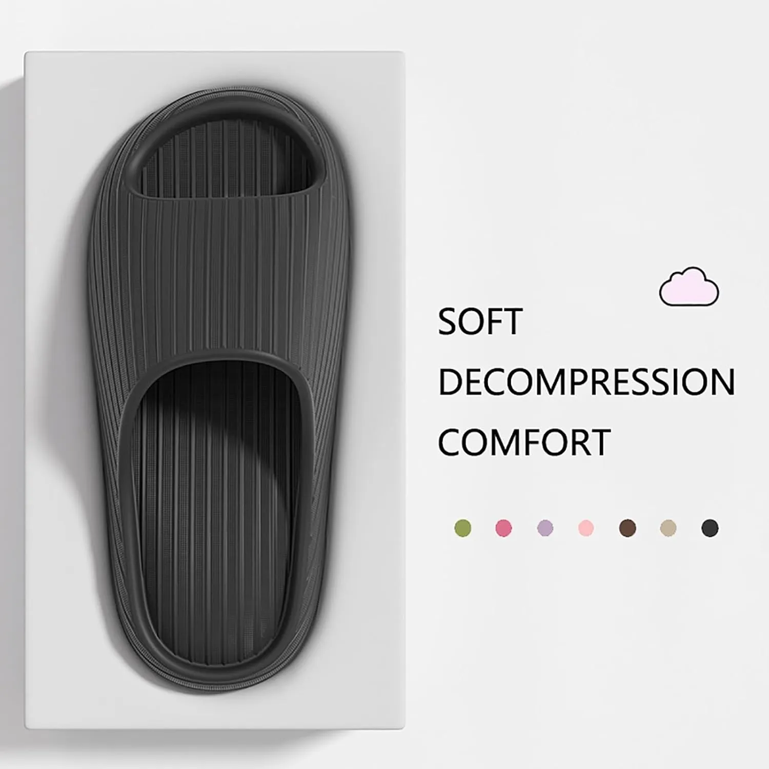 Pillow Slippers for Women and Men Shower Slides Non Slip Quick Drying Bathroom Womens Shoes Slippers Open Toe