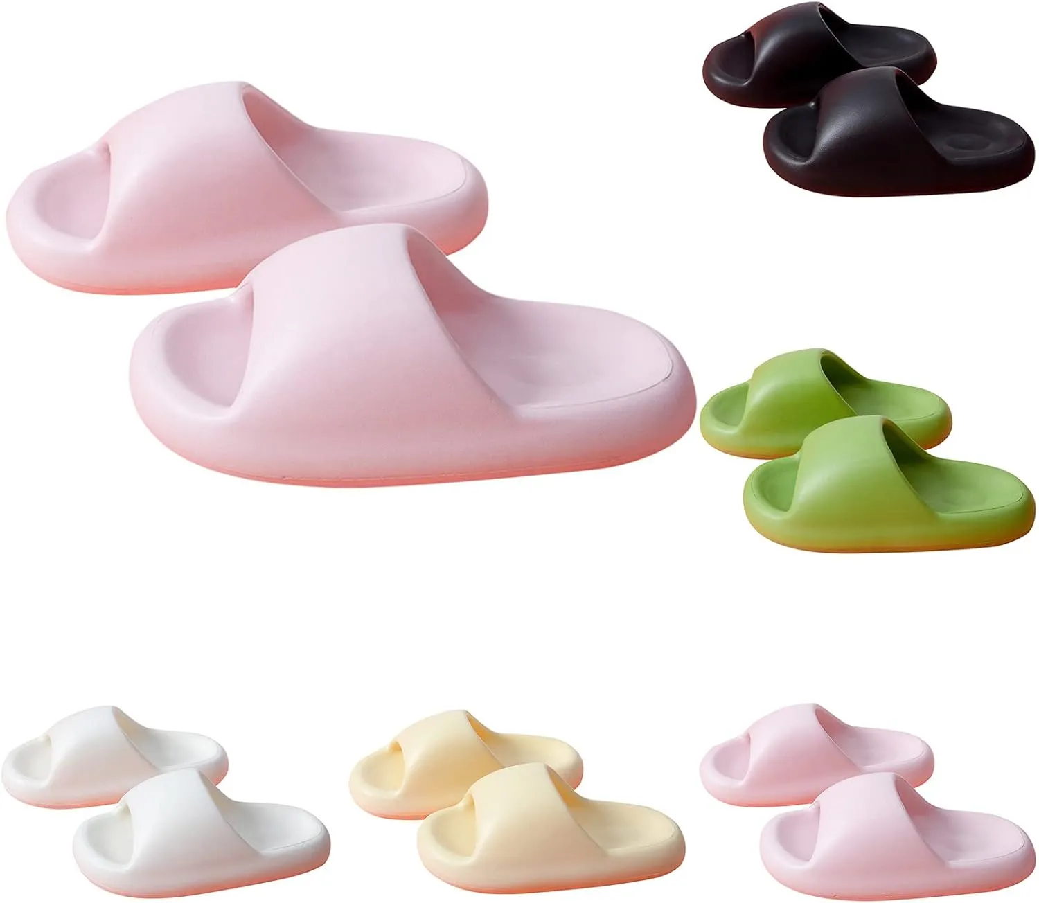 Pillow Slippers Womens Indoor Slipper Mens Bath Slippers Cloud Slides Room Spa Living Quick Drying Drainage Hole