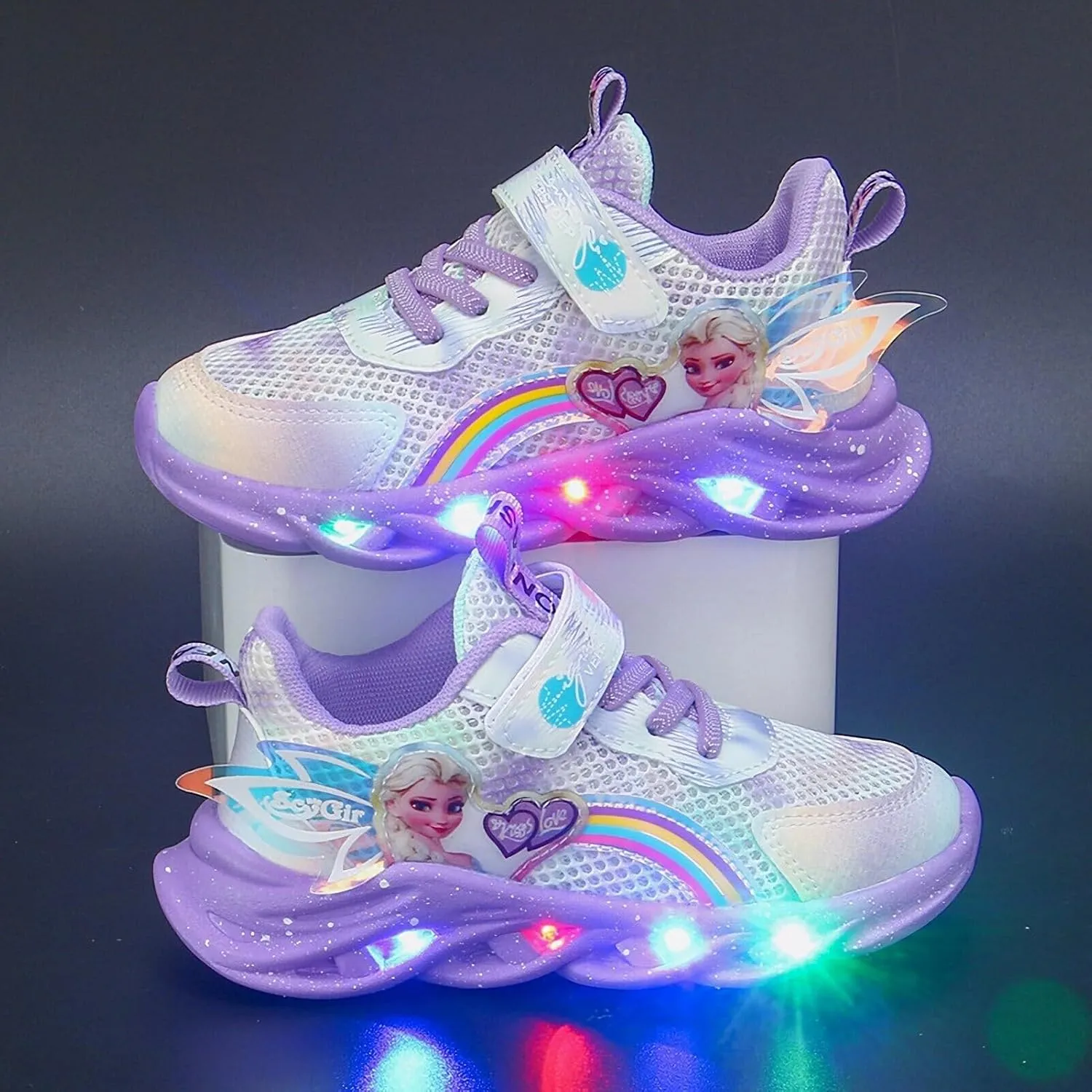 Princess Sneakers for Girls Light Up Shoes Zapatos para Nias Baby Toddler Shoes Birthday Tenis para Nias Xmas