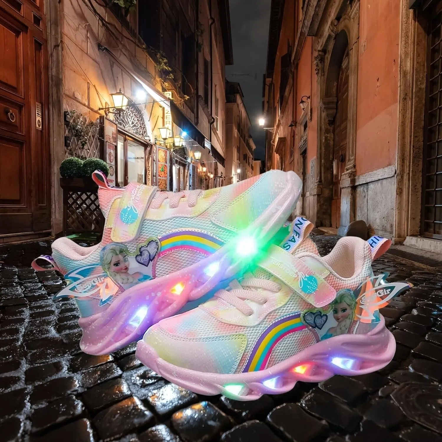 Princess Sneakers for Girls Light Up Shoes Zapatos para Nias Baby Toddler Shoes Birthday Tenis para Nias Xmas