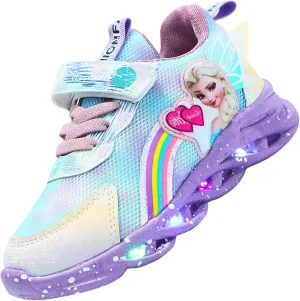 Princess Sneakers for Girls Light Up Shoes Zapatos para Nias Baby Toddler Shoes Birthday Tenis para Nias Xmas
