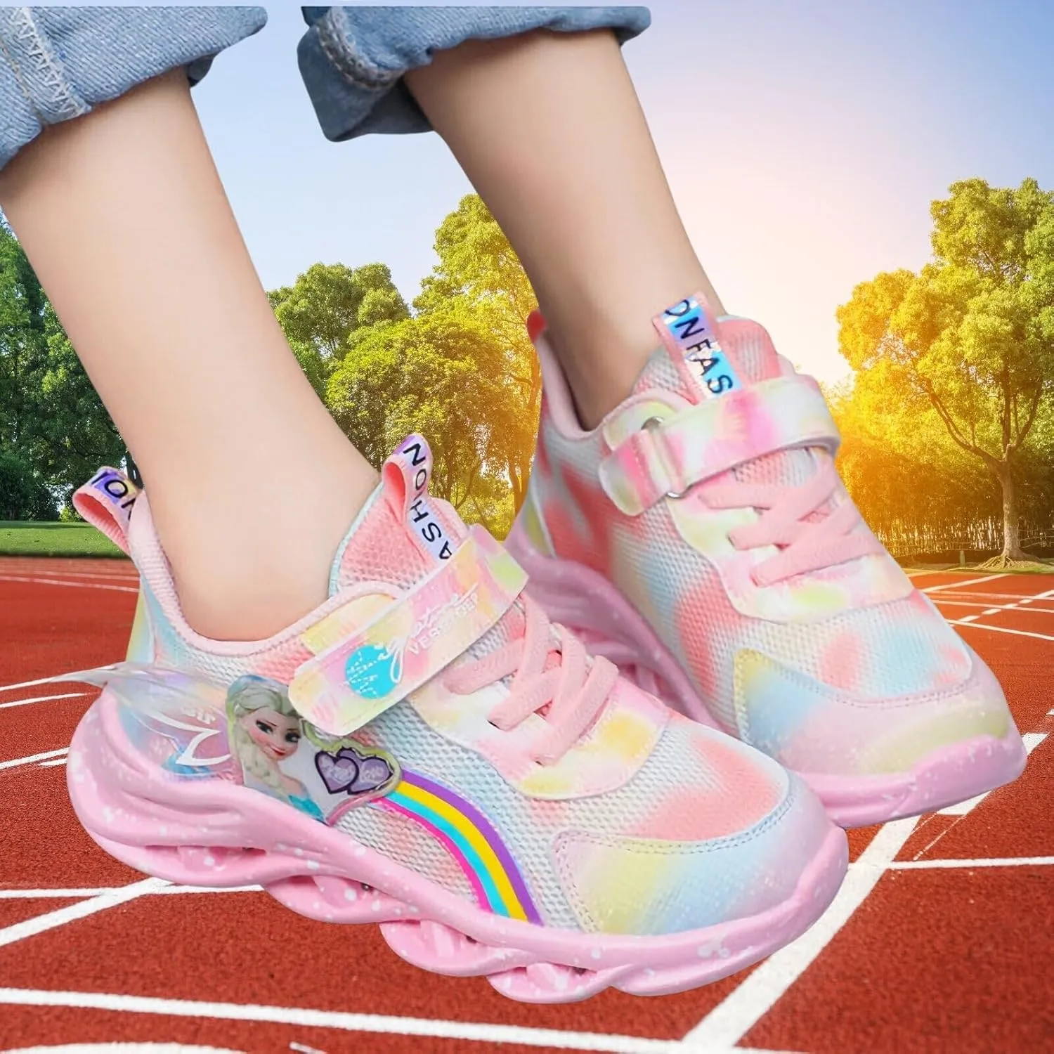 Princess Sneakers for Girls Light Up Shoes Zapatos para Nias Baby Toddler Shoes Birthday Tenis para Nias Xmas