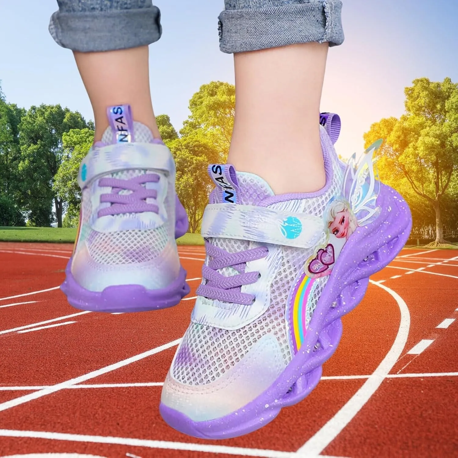 Princess Sneakers for Girls Light Up Shoes Zapatos para Nias Baby Toddler Shoes Birthday Tenis para Nias Xmas