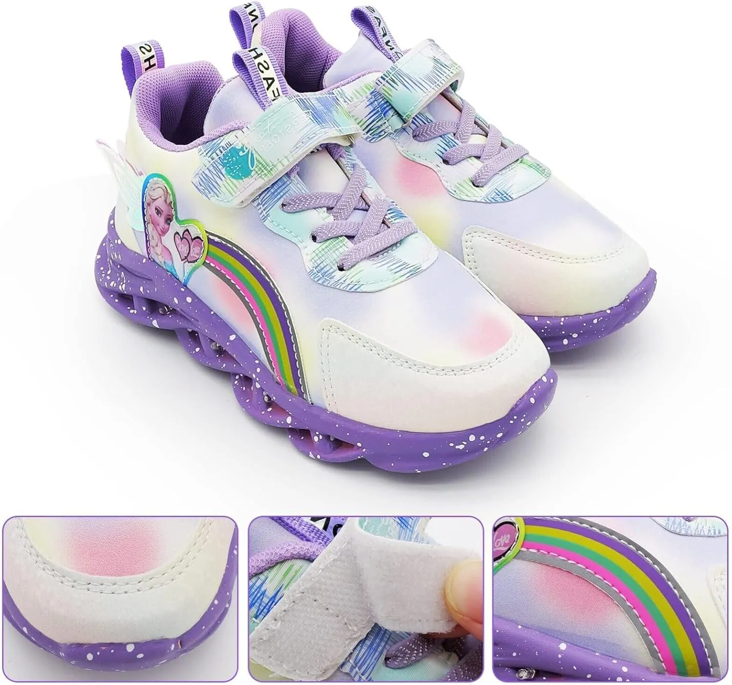 Princess Sneakers for Girls Light Up Shoes Zapatos para Nias Baby Toddler Shoes Birthday Tenis para Nias Xmas