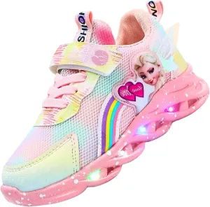Princess Sneakers for Girls Light Up Shoes Zapatos para Nias Baby Toddler Shoes Birthday Tenis para Nias Xmas