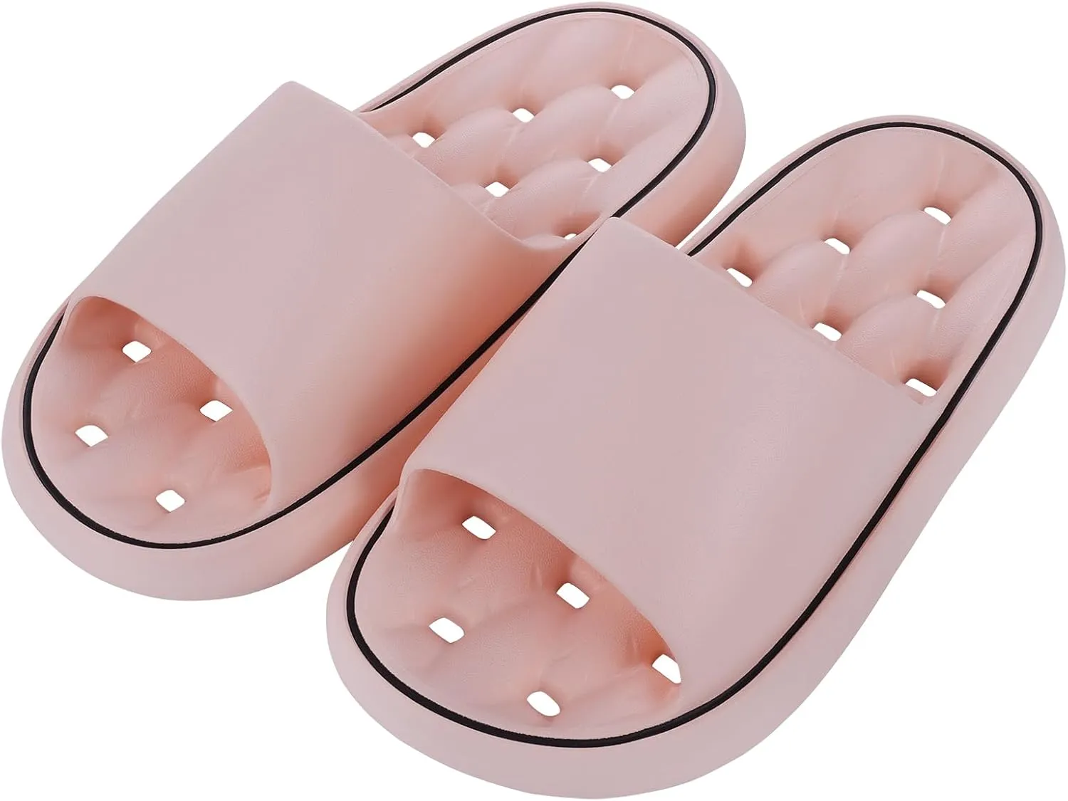 Quick Drying Shower Shoes Men Lightweight Shower Slippers with Drain Hole Soft Women Bathroom Slippers for Gym, Spa, Pool Anti-Slip Shower Shors Home Bathing Slipper Sandals