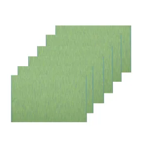  REDEARTH  Placemats-Two Tone Ribbed Woven Table Linen for Square, Round, Rectangle Dining Table, Coffee Table, Console, Dresser; 100% Cotton (14x20"; Green) Set of 6