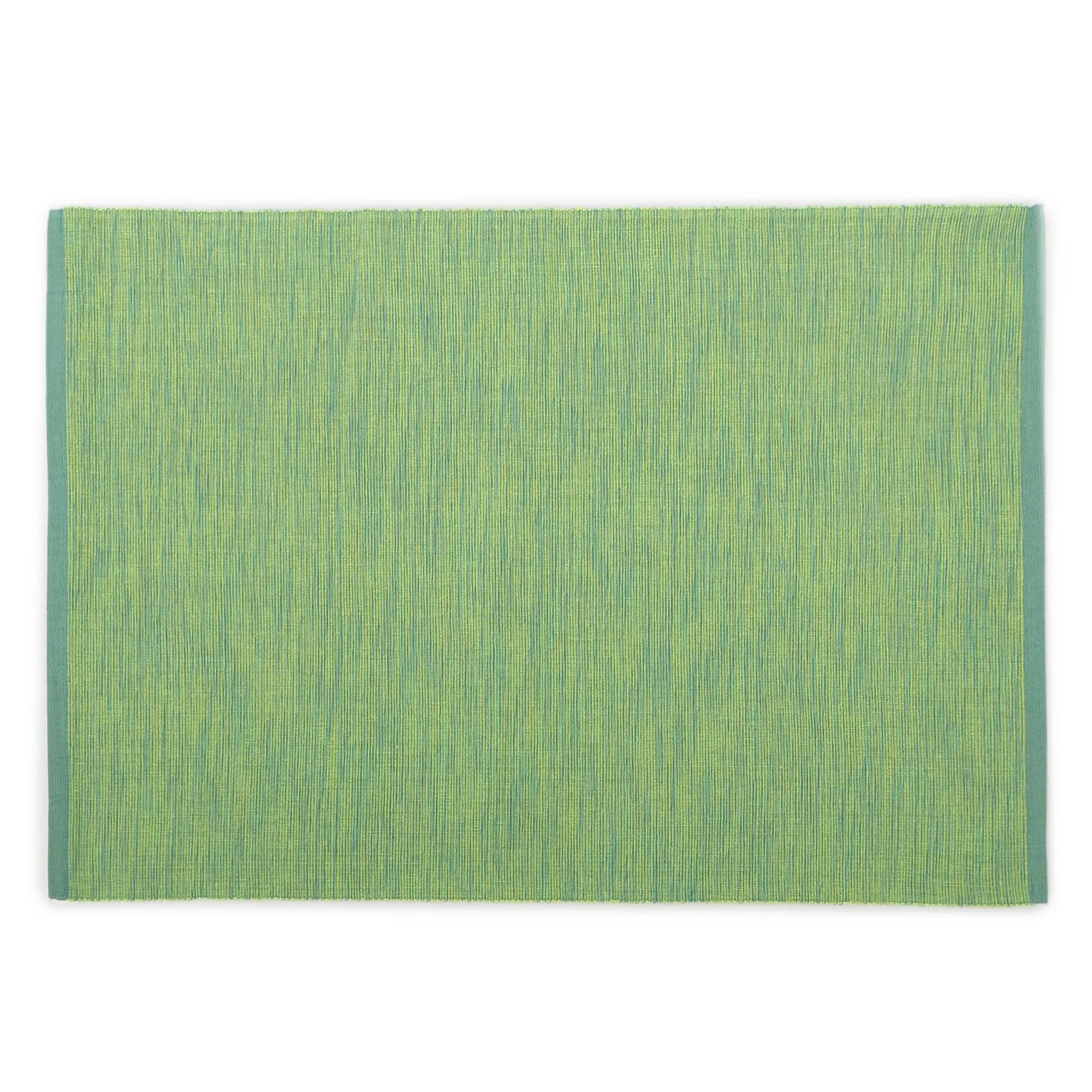  REDEARTH  Placemats-Two Tone Ribbed Woven Table Linen for Square, Round, Rectangle Dining Table, Coffee Table, Console, Dresser; 100% Cotton (14x20"; Green) Set of 6