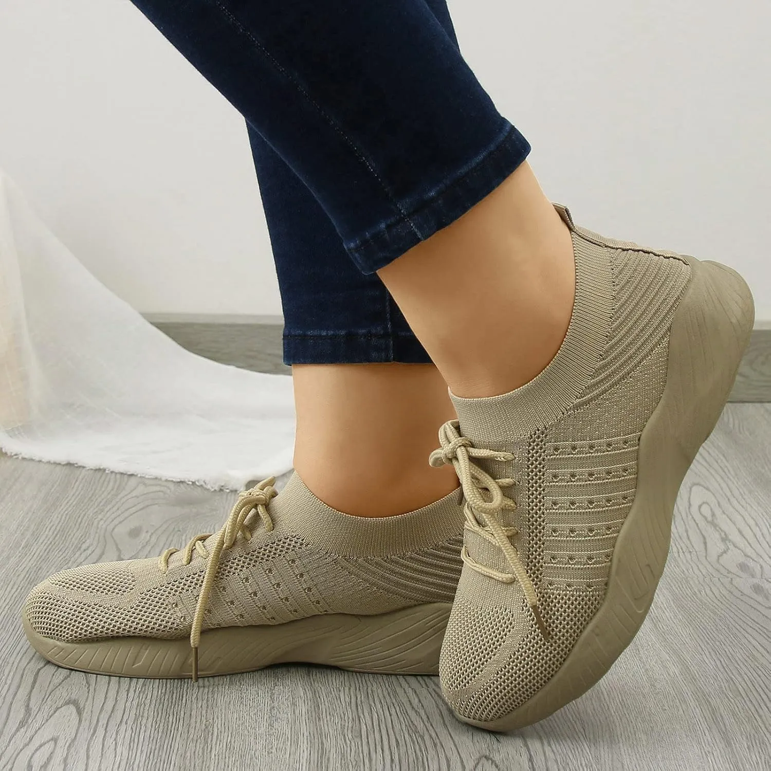 Running Shoes for Women,Women's Fashion Sneakers Slip On Closed Toe Walking Shoes Breathable Athletic Running Sneaker