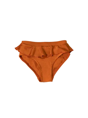 Second Skin | Ruffle-Trimmed Swimsuit Bottom (Kids) - Peruvian Amber