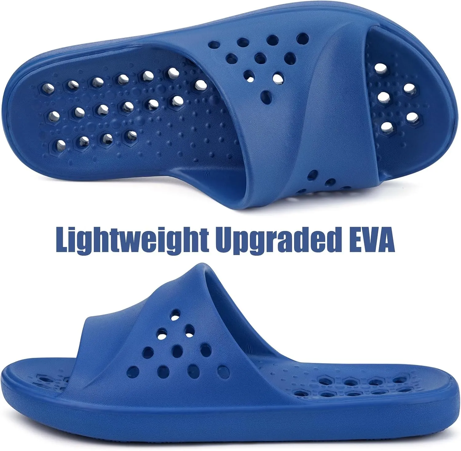Shower Shoes for Womens Mens Massage Pool Slides with Arch Support Quick Drying Beach Sandals Non Slip Summer Bathroom House Slippers with Drain Holes