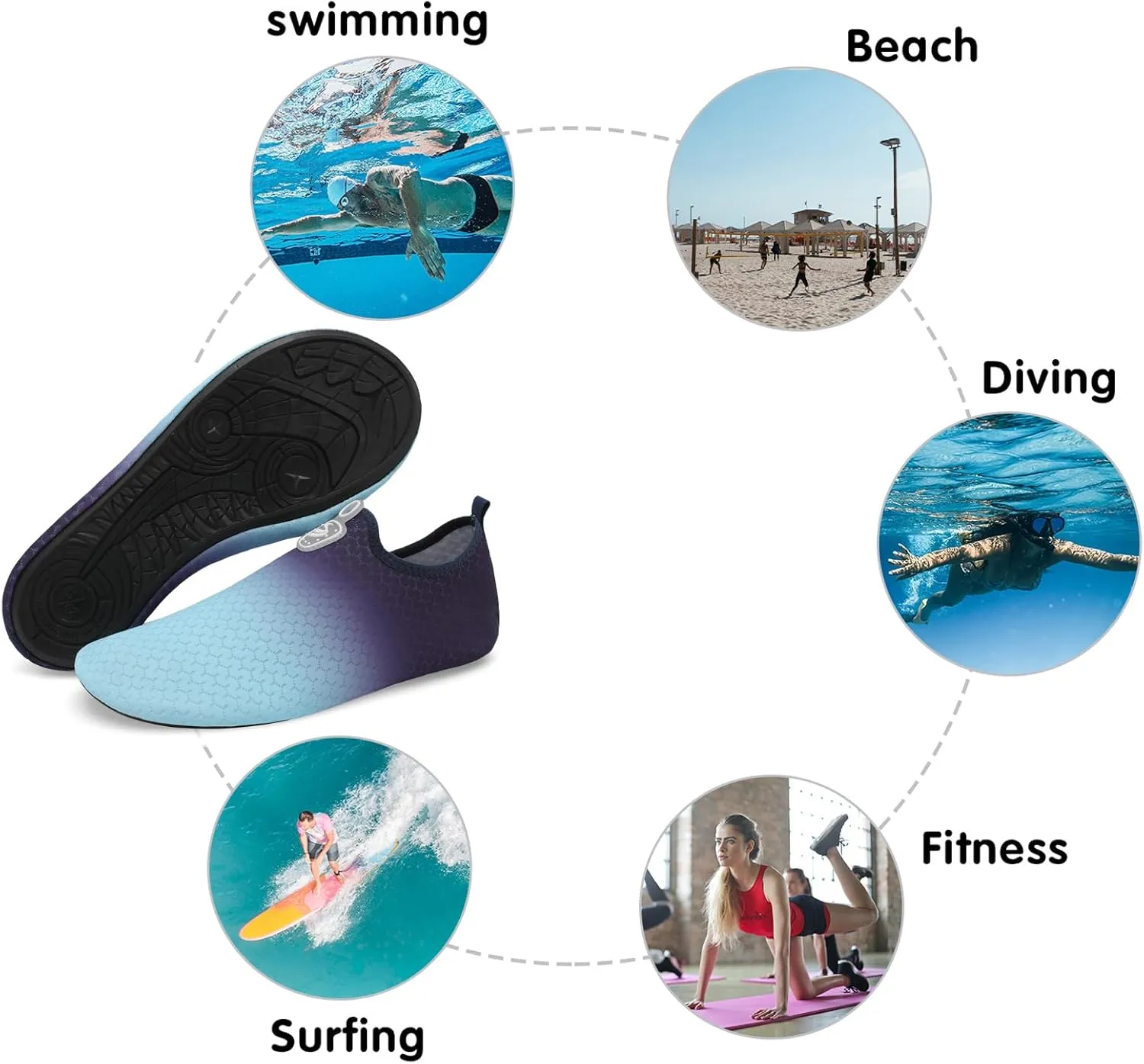 Spesoul Water Shoes for Women Men Quick Dry Aqua Socks Water Sneakers Outdoor Beach Swim Shoes