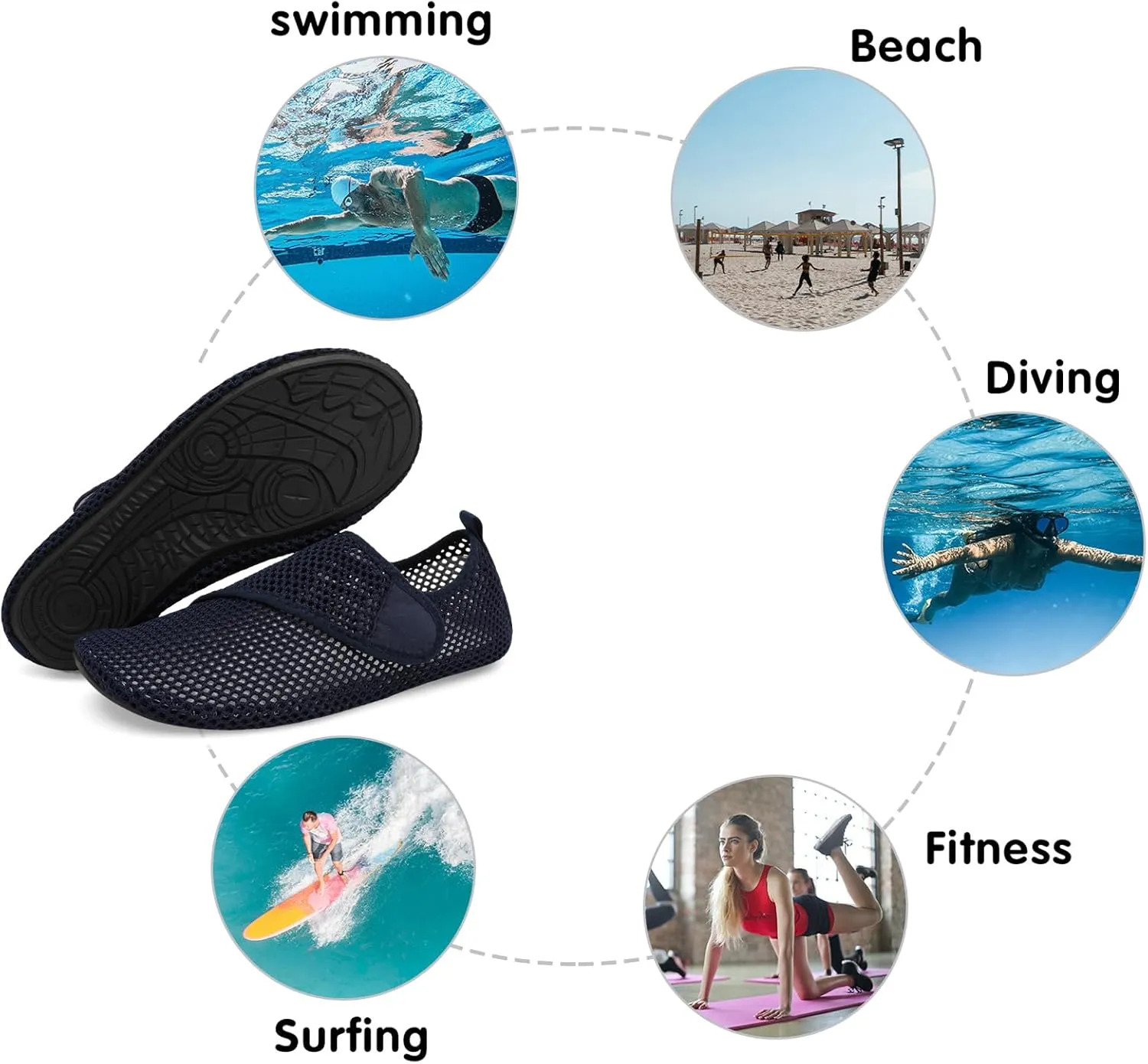 Spesoul Water Shoes for Women Men Quick Dry Aqua Socks Water Sneakers Outdoor Beach Swim Shoes