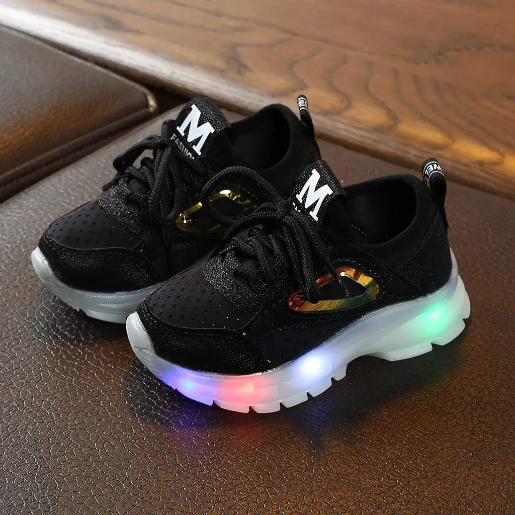 Sport Breathable Luminous Mesh Run Shoes Boys Girls Children Baby Led Baby Shoes Toddler House Slippers