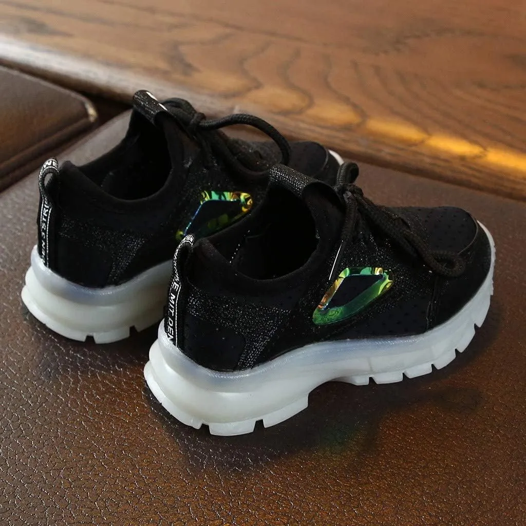 Sport Breathable Luminous Mesh Run Shoes Boys Girls Children Baby Led Baby Shoes Toddler House Slippers