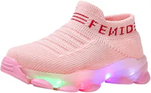 Sport Shoes Girls Boys Children Baby Run Casual Letter Led Luminous Mesh Baby Shoes Size 3 Girls Shoes