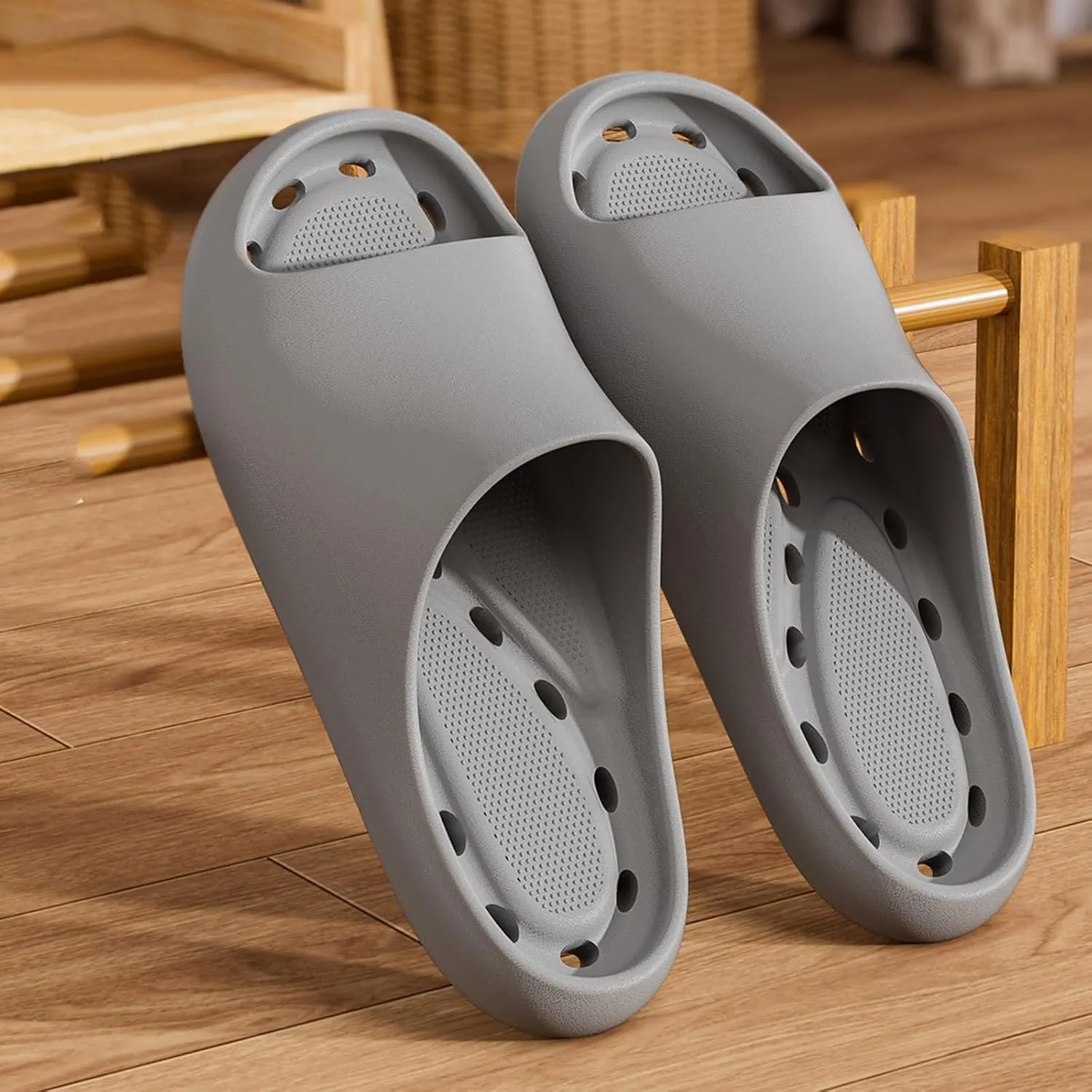 Summer Home Household Indoor Slip Thick Soled PVC Women Slippers Neon Jelly Slides for Women