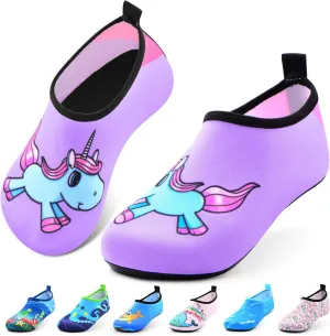 Sunnywoo Water Shoes for Kids Girls BoysToddler Kids Swim Water Shoes Quick Dry Non-Slip Water Skin Barefoot Sports Shoes Aqua Socks for Beach Outdoor Sports