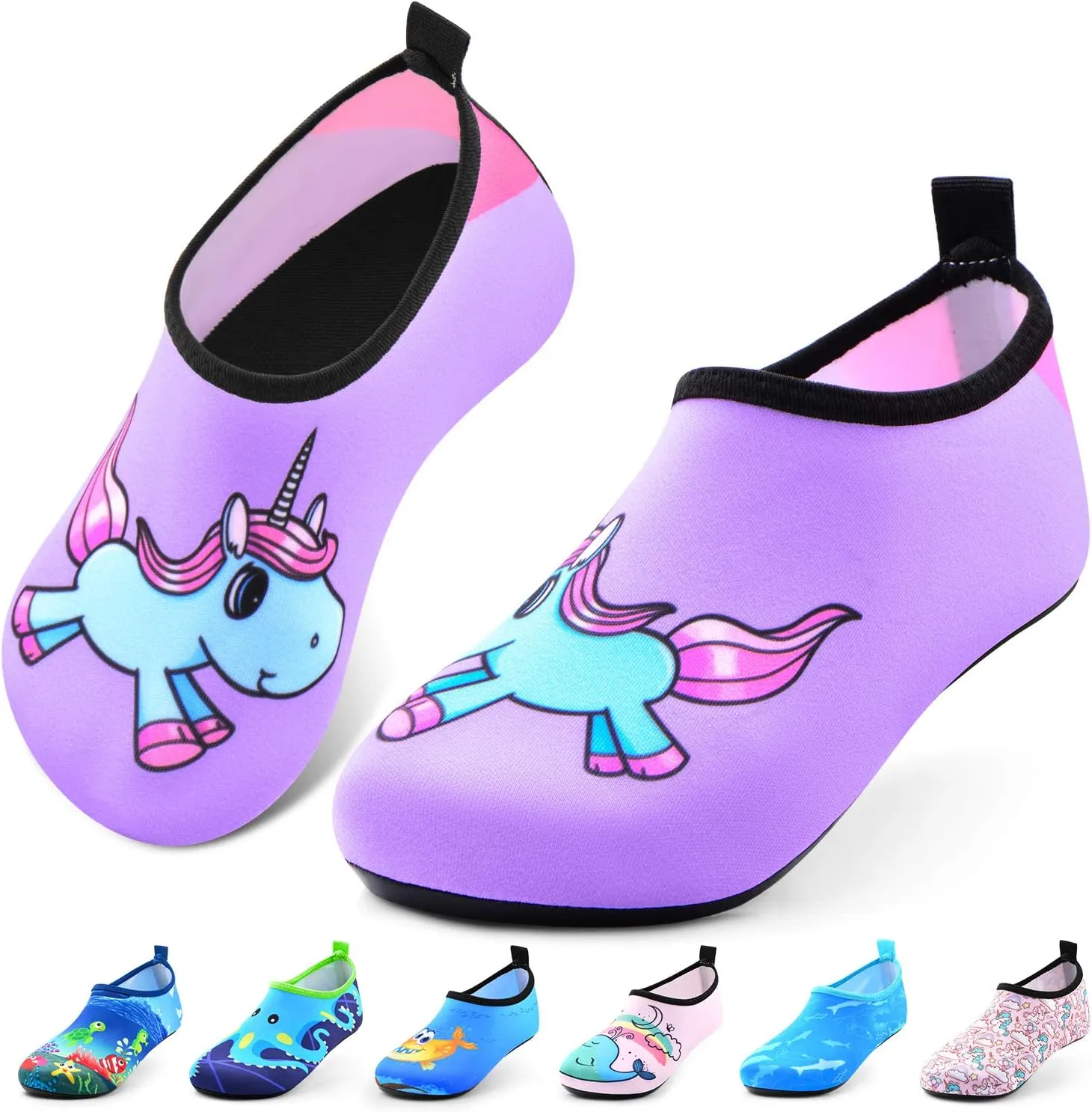 Sunnywoo Water Shoes for Kids Girls BoysToddler Kids Swim Water Shoes Quick Dry Non-Slip Water Skin Barefoot Sports Shoes Aqua Socks for Beach Outdoor Sports