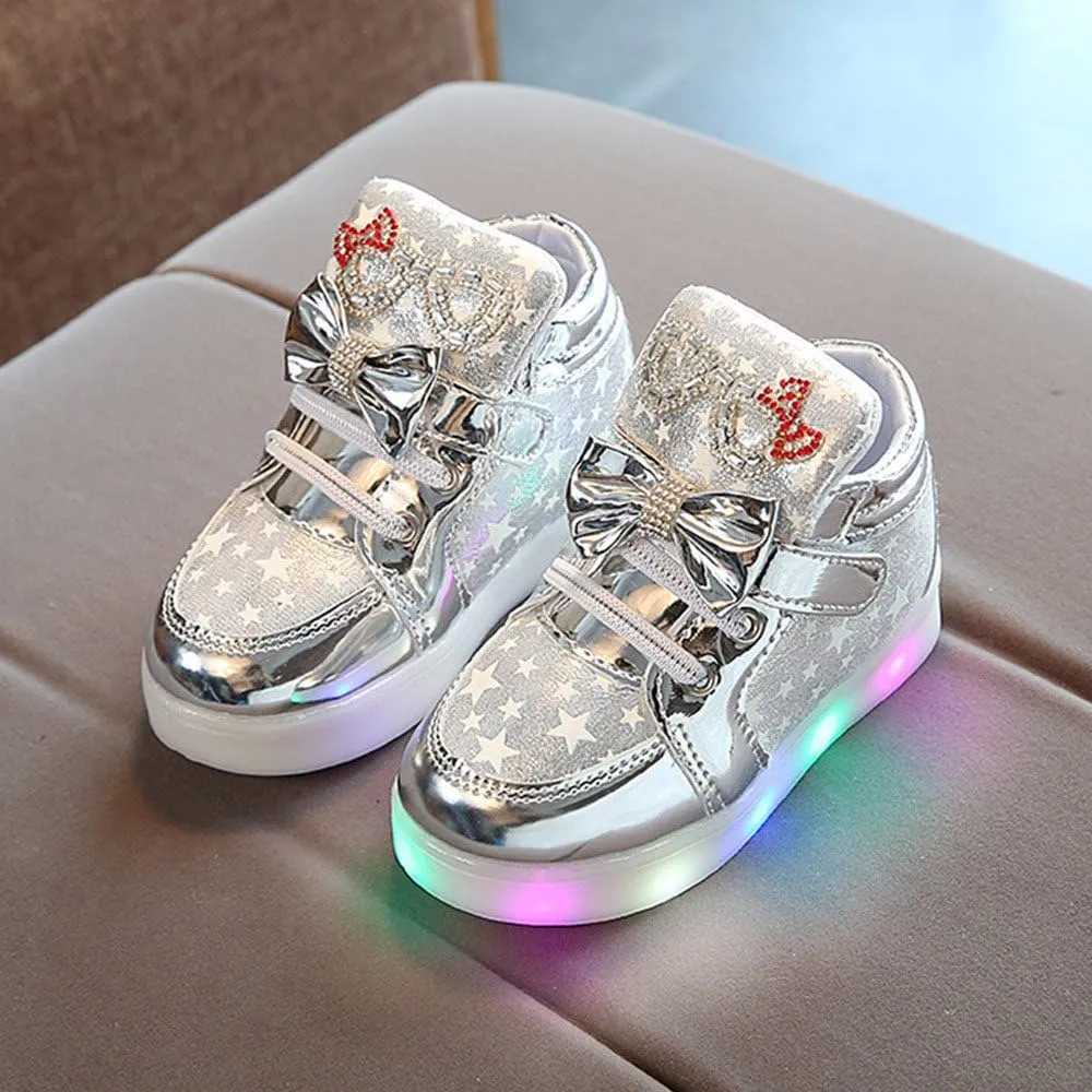 Toddler Baby Fashion Star Luminous Child Casual Colorful Light Shoes Cute Shoes Fir Girls LED Light Baby Shoes Casual