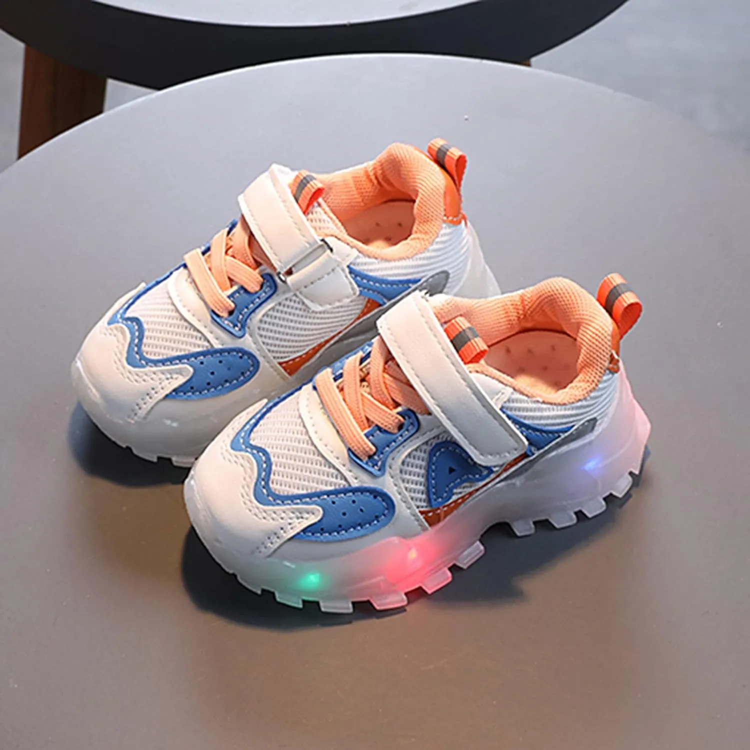 Toddler Baby Sneakers Sport Shoes Kids Baby Girls Boys Sneakers Bling Led Light Luminous Sport Shoes