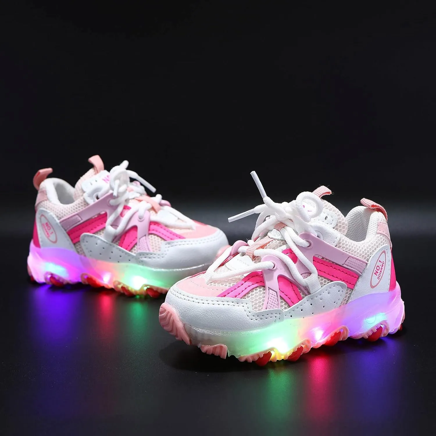 Toddler Baby Sports Shoes Boys Girls Led Light Sneakers Breathable Running Sports Soft Soled Luminous Shoes