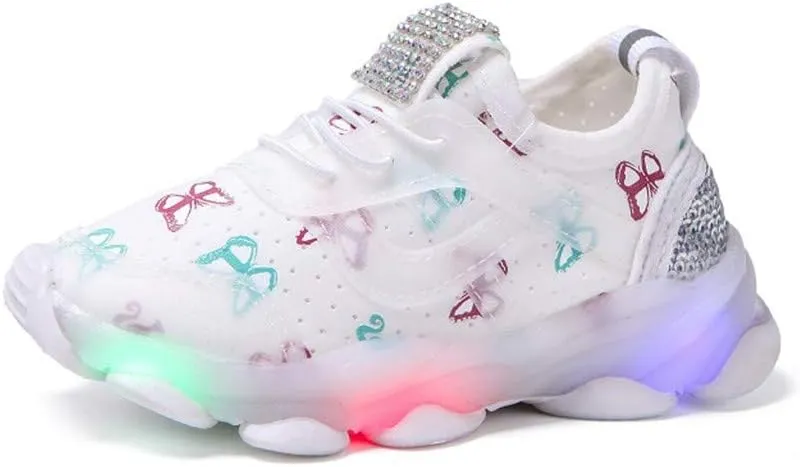 Toddler Girl Shoes Children Kid Run Sport Crystal Girls Luminous Baby Shoes Led Baby Shoes Gift