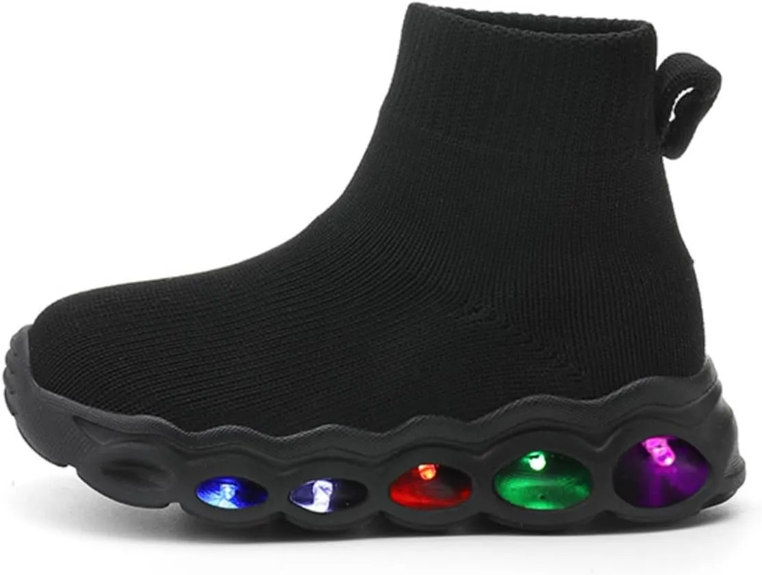 Toddler Little Kids Light Up Led Shoes Breathable The First Walking Slip On Luminous Tennis Boys Girls