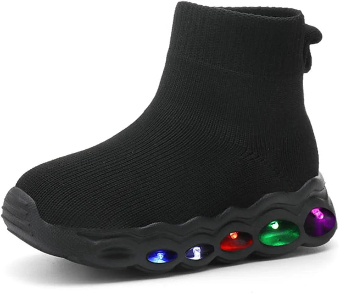 Toddler Little Kids Light Up Led Shoes Breathable The First Walking Slip On Luminous Tennis Boys Girls