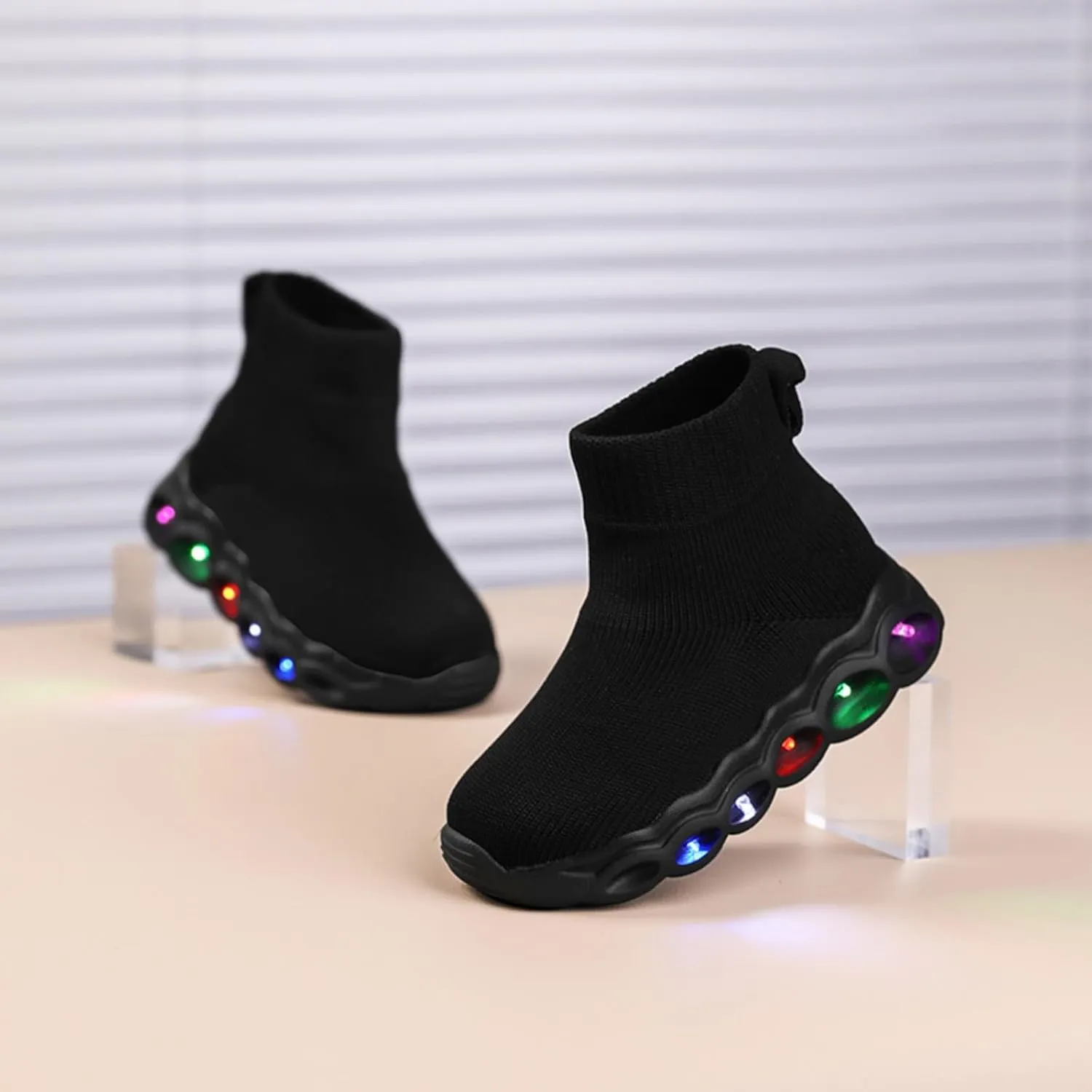 Toddler Little Kids Light Up Led Shoes Breathable The First Walking Slip On Luminous Tennis Boys Girls