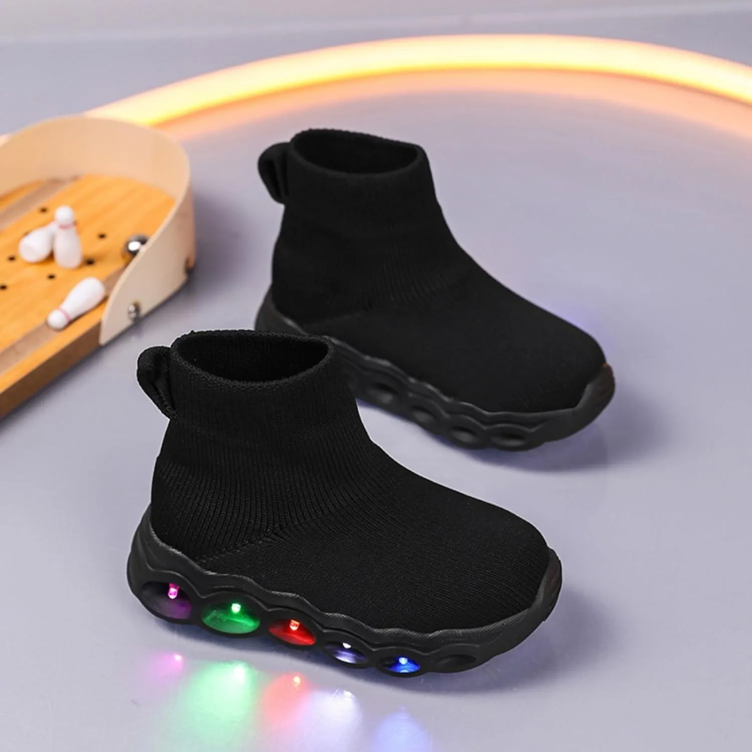 Toddler Little Kids Light Up Led Shoes Breathable The First Walking Slip On Luminous Tennis Boys Girls
