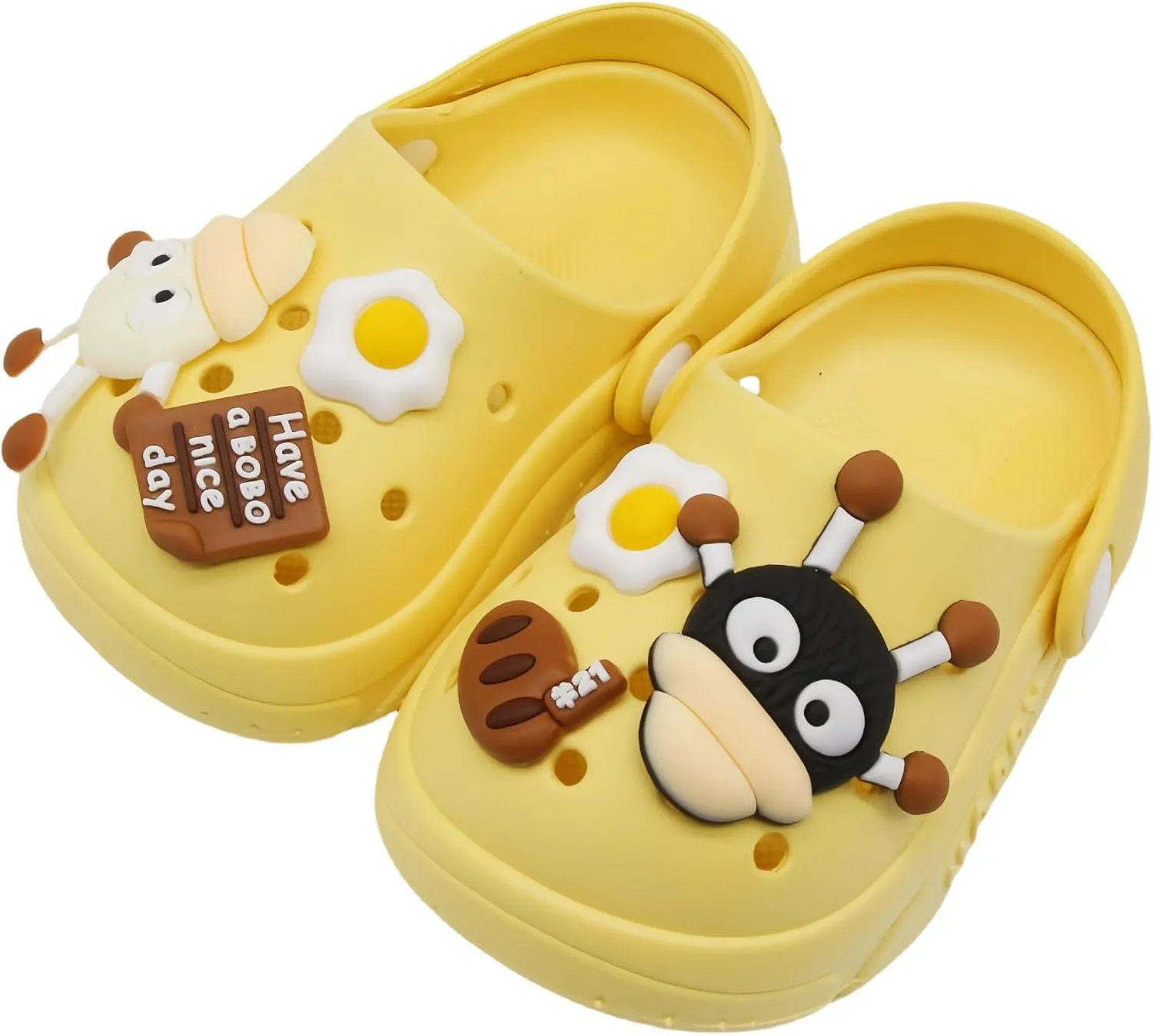 Toddler Shoes Clogs Slide Sandals for 0-8yrs Kids Unisex for Girls and Boys Garden Shoes Cartoon Slides Slip-Resistance Sandals Beach Pool Slippers