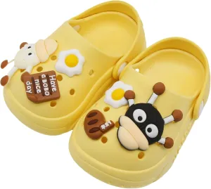 Toddler Shoes Clogs Slide Sandals for 0-8yrs Kids Unisex for Girls and Boys Garden Shoes Cartoon Slides Slip-Resistance Sandals Beach Pool Slippers