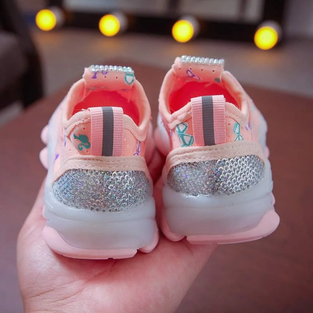 Toddler Sneakers,Kids Baby Boys Girls Bling Led Light Sport Shoes Children Mesh Luminous Sneakers Shoes