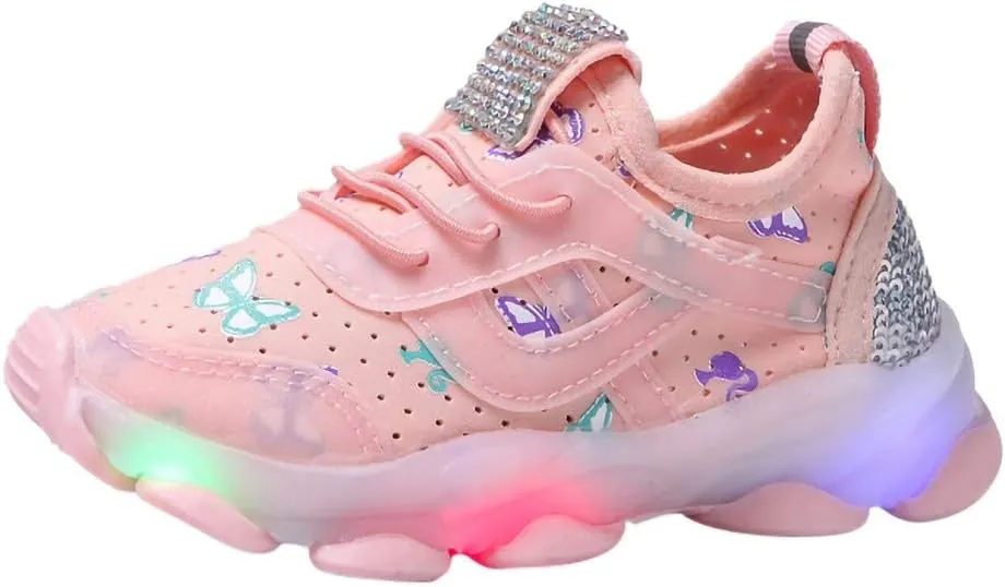 Toddler Sneakers,Kids Baby Boys Girls Bling Led Light Sport Shoes Children Mesh Luminous Sneakers Shoes