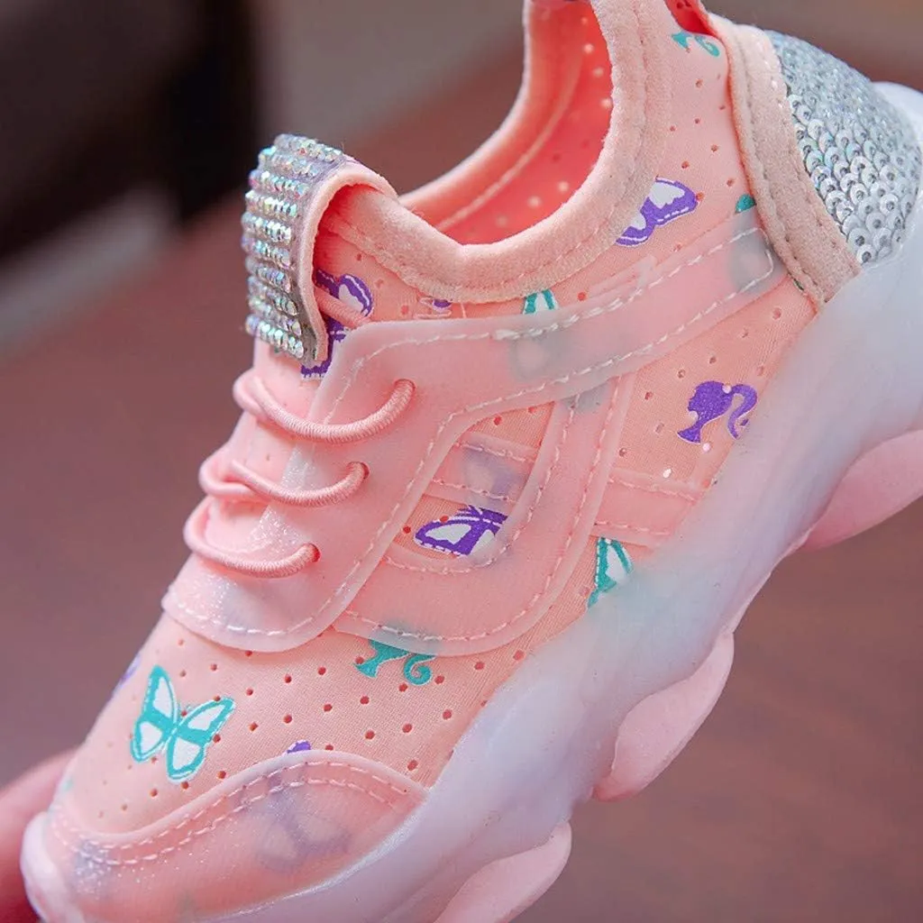Toddler Sneakers,Kids Baby Boys Girls Bling Led Light Sport Shoes Children Mesh Luminous Sneakers Shoes