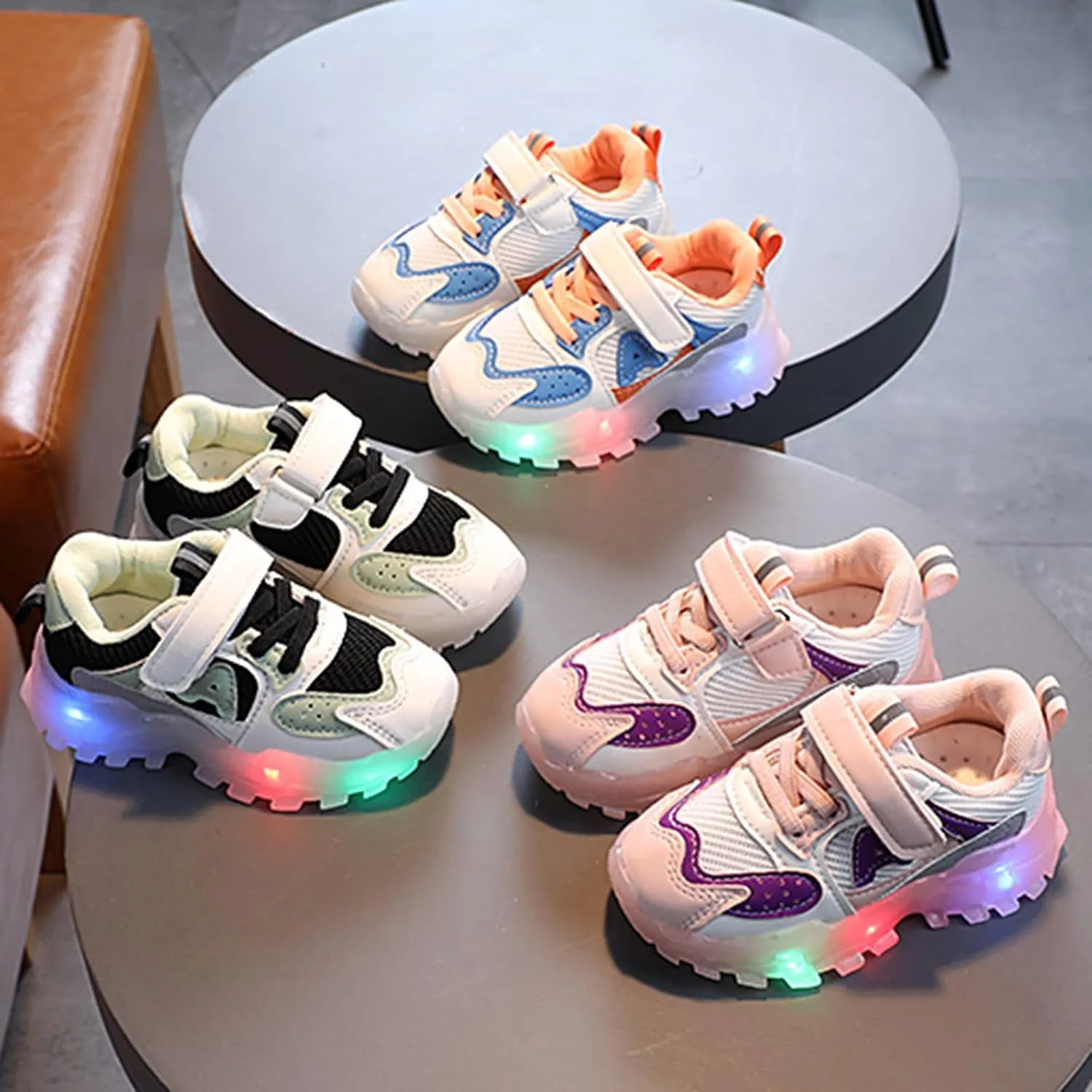 Toddler Summer Fashion Sneakers Kids Baby Girls Boys Sneakers Bling Led Light Luminous Sport Shoes